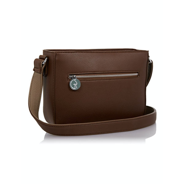 Cross-Body Vegan Handbag In Brown & Beige – The Morphbag by GSK